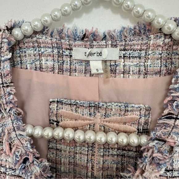 Tyler Boe Madeline Boucle Tweed Jacket in Pink - Picture 8 of 9